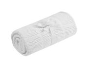 Mothercare Crib or Moses Basket Cellular Cotton Blanket- White